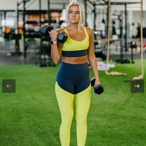 Zyia active neon yellow parallel luxe leggings